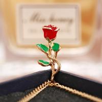 Zinc Alloy Necklace, Rose, plated, fashion jewelry & Unisex, golden, nickel, lead & cadmium free 