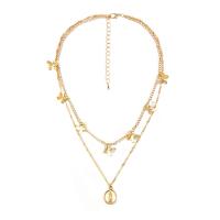 Fashion Multi Layer Necklace, Zinc Alloy, with 2.76 inch extender chain, KC gold color plated, for woman & multi-strand, metallic color plated Approx 16.54 Inch 