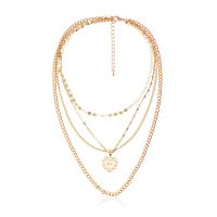 Fashion Multi Layer Necklace, Zinc Alloy, KC gold color plated, for woman & multi-strand, metallic color plated Approx 19.69 Inch 