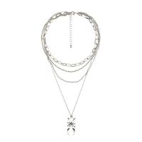 Fashion Multi Layer Necklace, Zinc Alloy, with 2.76 inch extender chain, platinum color plated, for woman & multi-strand, metallic color plated Approx 19.69 Inch 