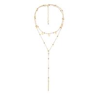 Fashion Multi Layer Necklace, Zinc Alloy, with 2.76 inch extender chain, KC gold color plated, for woman & multi-strand, metallic color plated Approx 12.99 Inch 