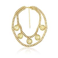 Fashion Multi Layer Necklace, Zinc Alloy, with 2.76 inch extender chain, KC gold color plated, for woman & multi-strand, metallic color plated Approx 17.72 Inch 