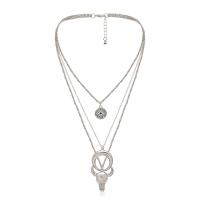 Fashion Multi Layer Necklace, Iron, with Zinc Alloy, fashion jewelry & for woman, 450mm 