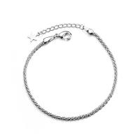 Brass Bracelets, with 1.4inch extender chain, platinum plated, adjustable & for woman, 2mm Approx 6 Inch 