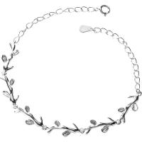 Brass Bracelets, with 4inch extender chain, Leaf, platinum plated, adjustable & for woman Approx 3.5 Inch 