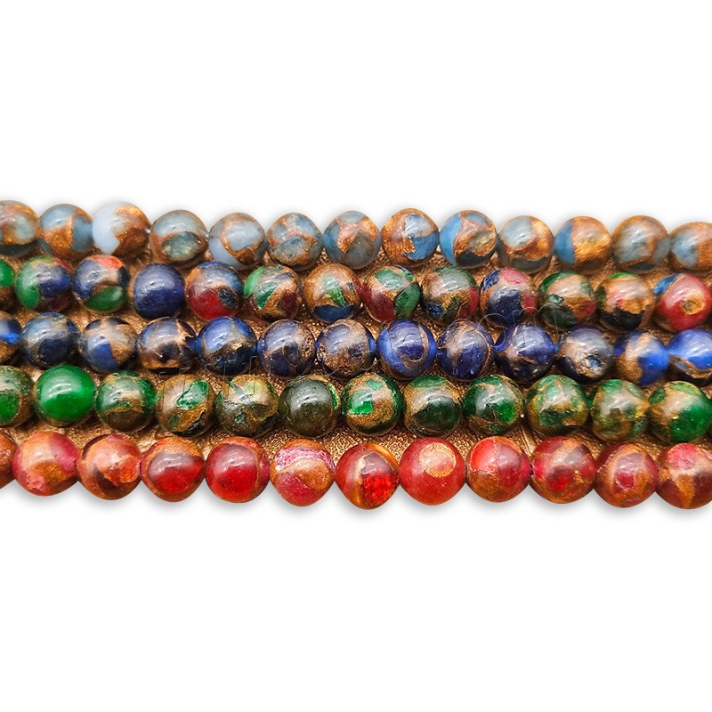 Cloisonne Stone Beads, Round, polished, DIY & different size for choice, more colors for choice, Sold By Strand