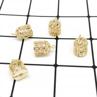 Zinc Alloy Jewelry Pendants, with Plastic Pearl, Cage, gold color plated, DIY 