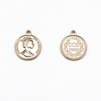 Zinc Alloy Hollow Pendants, Flat Round, KC gold color plated, DIY 