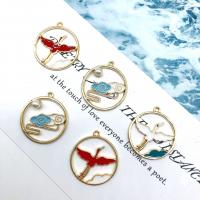 Zinc Alloy Enamel Pendants, gold color plated, DIY 