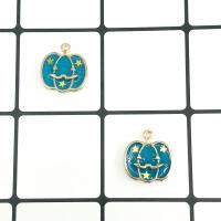 Zinc Alloy Enamel Pendants, Pumpkin, gold color plated, DIY 