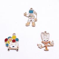 Zinc Alloy Enamel Pendants, gold color plated, DIY 