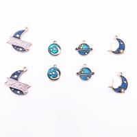 Zinc Alloy Enamel Pendants, antique silver color plated, DIY 