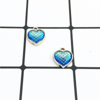 Zinc Alloy Enamel Pendants, Heart, gold color plated, DIY 