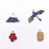 Zinc Alloy Enamel Pendants, gold color plated, DIY 