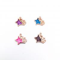 Zinc Alloy Enamel Pendants, gold color plated, DIY 