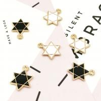 Zinc Alloy Enamel Pendants, Hexagram, gold color plated, DIY 