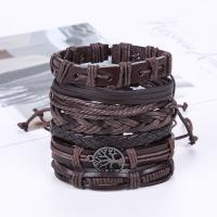 Leder Armband-Set, Armband, mit Wachsschnur, 6 Stück & Vintage & verschiedene Stile für Wahl, keine, 60mm, verkauft von setzen