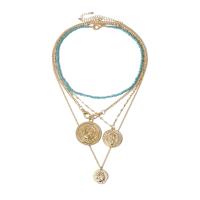 Collier de mode Multi couche, fer, bijoux de mode & pour femme, Or, Vendu par brin