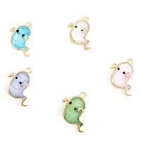 Zinc Alloy Enamel Pendants, Ghost, gold color plated, DIY 