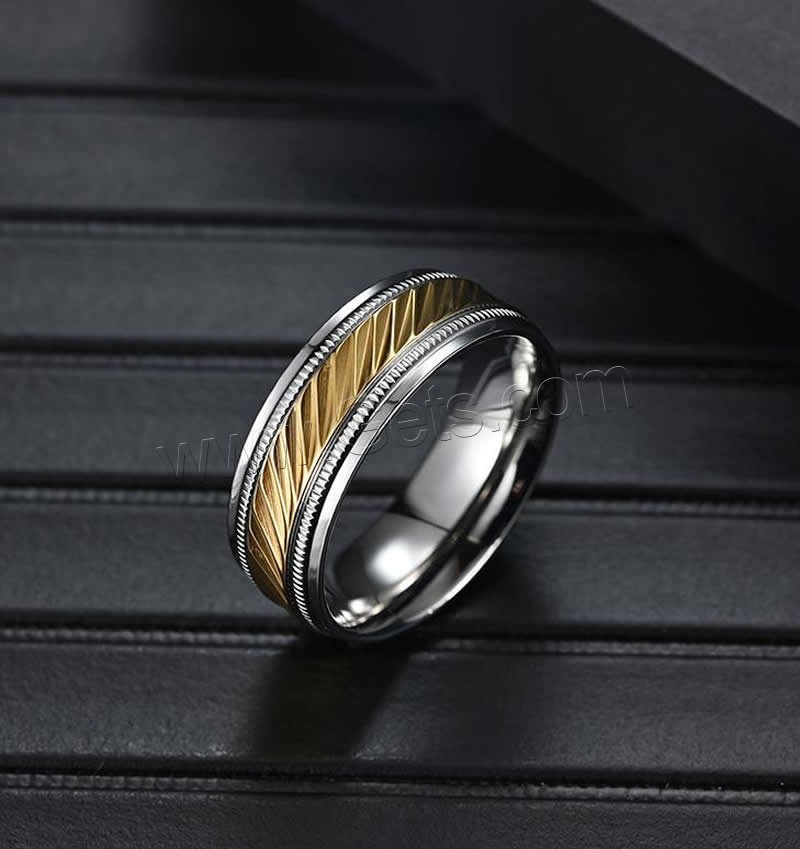 Edelstahl Fingerring, plattiert, unisex & verschiedene Größen vorhanden, metallische Farbe plattiert, 7.5x2.3mm, verkauft von PC