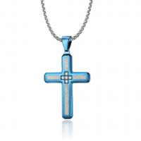 Stainless Steel Cross Pendants, plated, Unisex & with rhinestone 