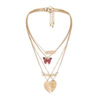 Collier de mode Multi couche, fer, bijoux de mode & pour femme, Or, Vendu par brin