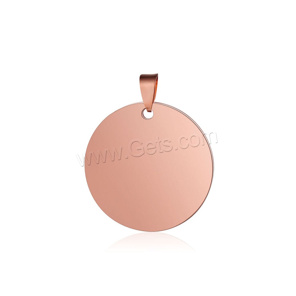 Stainless Steel Tag Charm, Flat Round, plated, DIY & different size for choice, more colors for choice, 3PCs/Bag, Sold By Bag