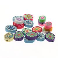 Flower Polymer Clay Beads nickel, lead & cadmium free, 12*5mm 