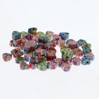 Flower Polymer Clay Beads nickel, lead & cadmium free, 9*4mm 