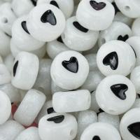 Enamel Acrylic Beads, DIY & luminated, white 