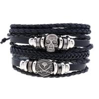 Kunstleder Armband-Set, Armband, mit Wachsschnur, Vintage & 4 Stück, 60mm, verkauft von setzen