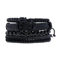 Kunstleder Armband-Set, Handgelenk Kranz, mit Wachsschnur, Vintage & 4 Stück, 60mm, verkauft von setzen