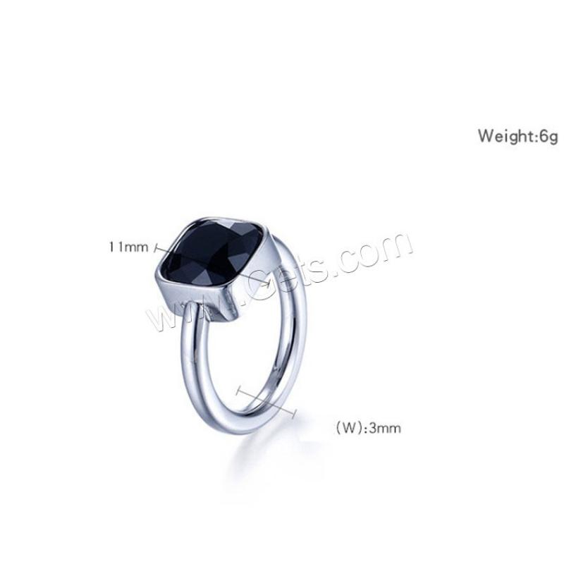 Cubic Zirconia Stainless Steel Finger Ring, with Cubic Zirconia, plated, Unisex & different size for choice, more colors for choice, Sold By PC