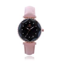 Reloj de Pulsera de mujeres, Cuero de PU, con dial de aleación de cinc, movimiento chino, chapado, ajustable & para mujer & con diamantes de imitación, más colores para la opción, 36x10mm,16mm, longitud:aproximado 9.3 Inch, Vendido por UD