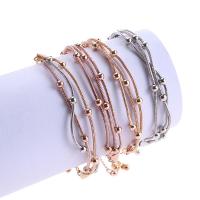 Brass Bracelets, plated, Adjustable & fashion jewelry & for woman & multi-strand 150-260mm 