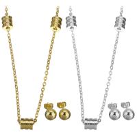 Fashion Stainless Steel Jewelry Sets, earring & necklace, 2 pieces & fashion jewelry & for woman 3mm,8mm Inch 