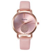 Reloj de Pulsera de mujeres, Cuero de PU, movimiento chino, chapado en color rosa dorada, sin impermeables & para mujer & con diamantes de imitación, más colores para la opción, 33x9mm,15mm, longitud:aproximado 8.9 Inch, Vendido por UD