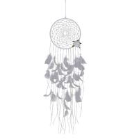 Fashion Dream Catcher, Iron, with Cotton Thread & Feather, handmade white 