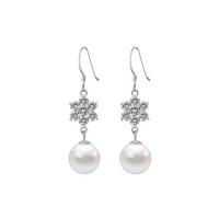 Silver Earring Zircon pavent Sterling, Argent sterling 925, Plaqué de platine, pavé de micro zircon & pour femme Vendu par paire