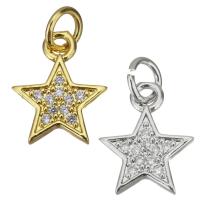 Cubic Zirconia Micro Pave Brass Pendant, Star, plated, DIY & micro pave cubic zirconia Approx 3.5mm 