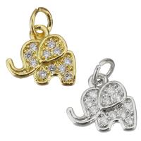 Cubic Zirconia Micro Pave Brass Pendant, Elephant, plated, DIY & micro pave cubic zirconia Approx 3.5mm 