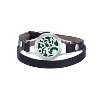 Parfüm Aromatherapie Armband, PU Leder, mit 316 L Edelstahl, Modeschmuck & verschiedene Muster für Wahl, keine, verkauft von PC