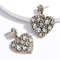 Zinc Alloy Rhinestone Drop Earring, plated, fashion jewelry & for woman & with rhinestone nickel, lead & cadmium free 