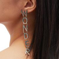 Zinc Alloy Rhinestone Drop Earring, plated, fashion jewelry & for woman & with rhinestone nickel, lead & cadmium free 