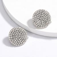 Zinc Alloy Earring Clip, plated, fashion jewelry & for woman & with rhinestone nickel, lead & cadmium free 