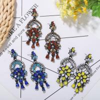 Zinc Alloy Rhinestone Drop Earring, plated, for woman 