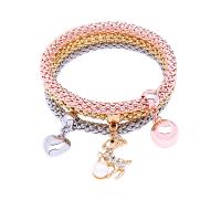 Zinc Alloy Rhinestone Bracelets, fashion jewelry & for woman & with rhinestone 70mm 