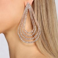 Zinc Alloy Rhinestone Drop Earring, plated, fashion jewelry & with rhinestone nickel, lead & cadmium free 