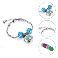 Pulsera de aromaterapia de perfume, acero inoxidable 316L, con Cristal, Joyería & diferentes patrones para la opción, más colores para la opción, Vendido por Sarta