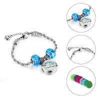 Pulsera de aromaterapia de perfume, acero inoxidable 316L, con Cristal, Joyería & diferentes patrones para la opción, más colores para la opción, Vendido por Sarta